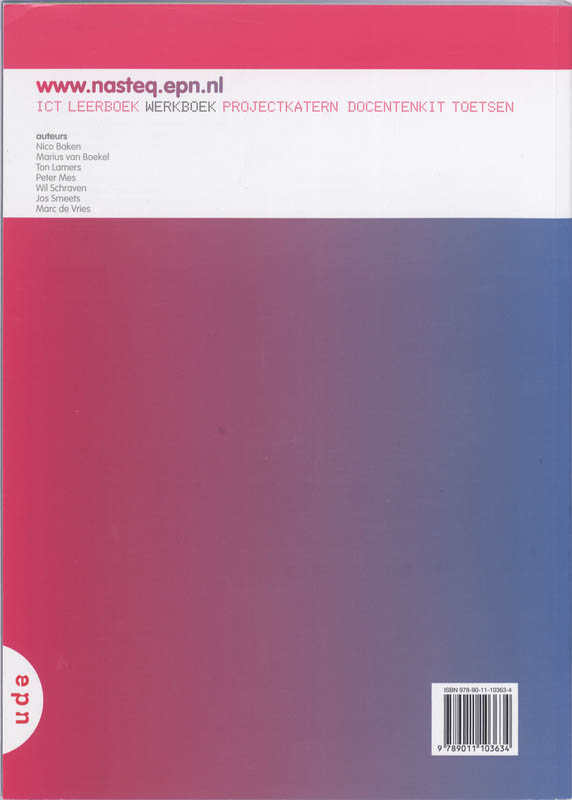 Achterkant van werkboek A