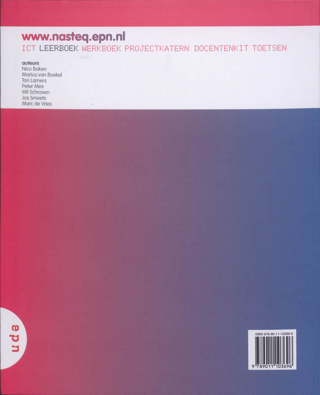 Achterkant van leerboek-A