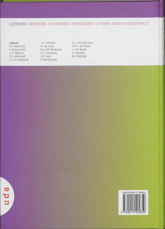 Achterkant van Leerboek