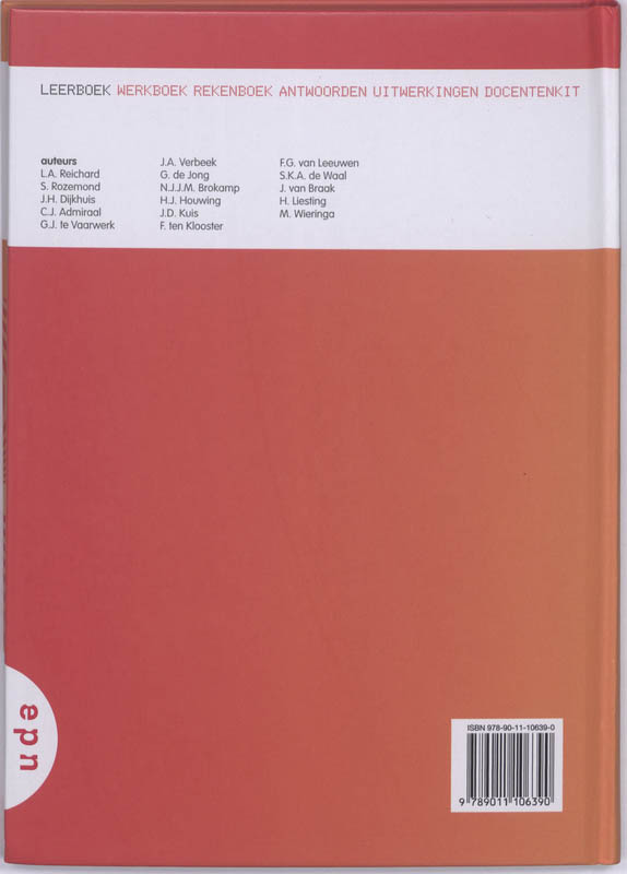 Achterkant van leerboek