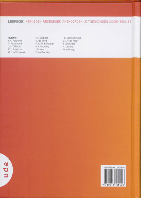Achterkant van leerboek