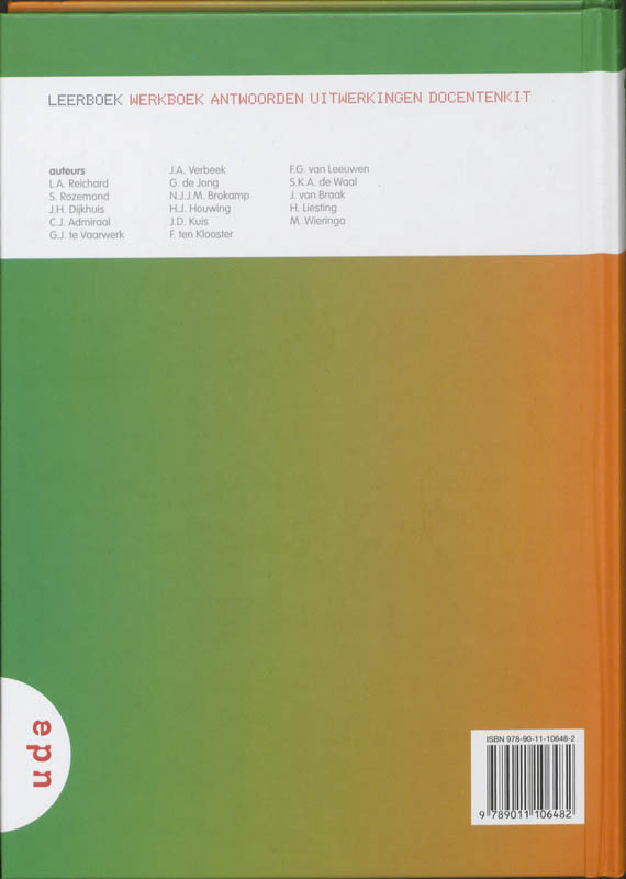 Achterkant van 2 Havo/vwo