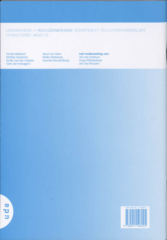 Achterkant van Musiceerwerkboek