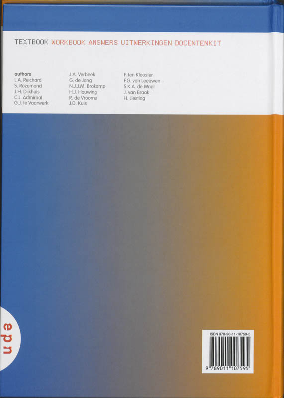 Achterkant van 1 havo/vwo 1