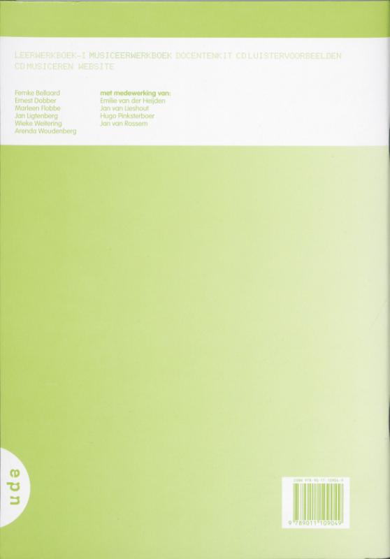 Achterkant van musiceerwerkboek 10-11