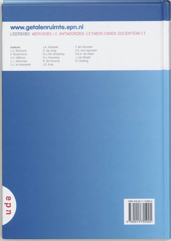 Achterkant van 1 Vmbo-T/havo deel 1
