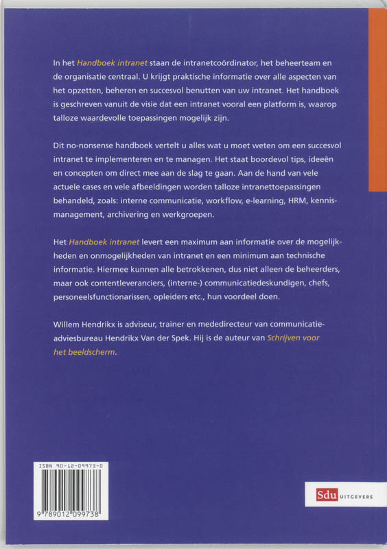 Achterkant van Handboek Intranet