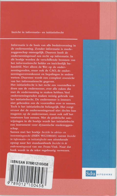 Achterkant van Inzicht in informatie- en initiatiefrecht
