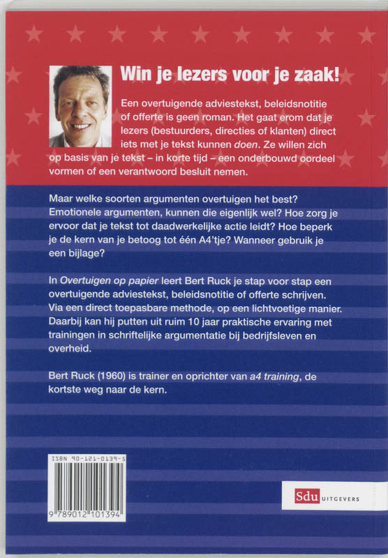 Achterkant van Overtuigen op papier