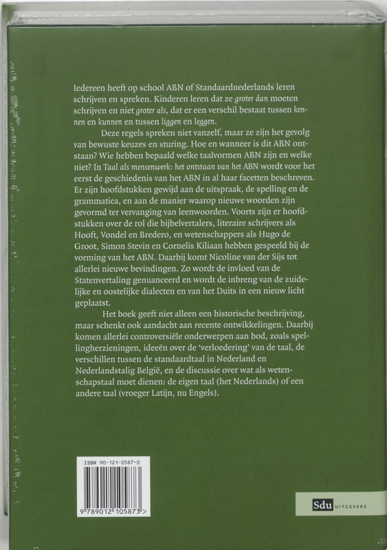 Achterkant van Taal als mensenwerk