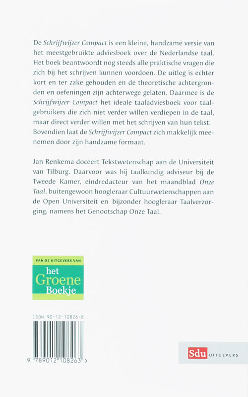 Achterkant van Schrijfwijzer Compact