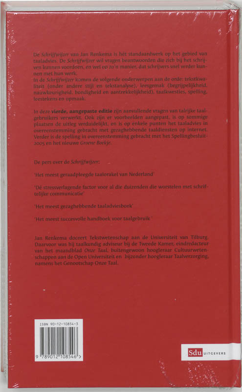 Achterkant van Schrijfwijzer