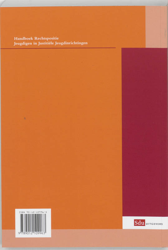 Achterkant van Handboek Rechtspostitie Jeugdigen in Justitiele Jeugdinrichtingen