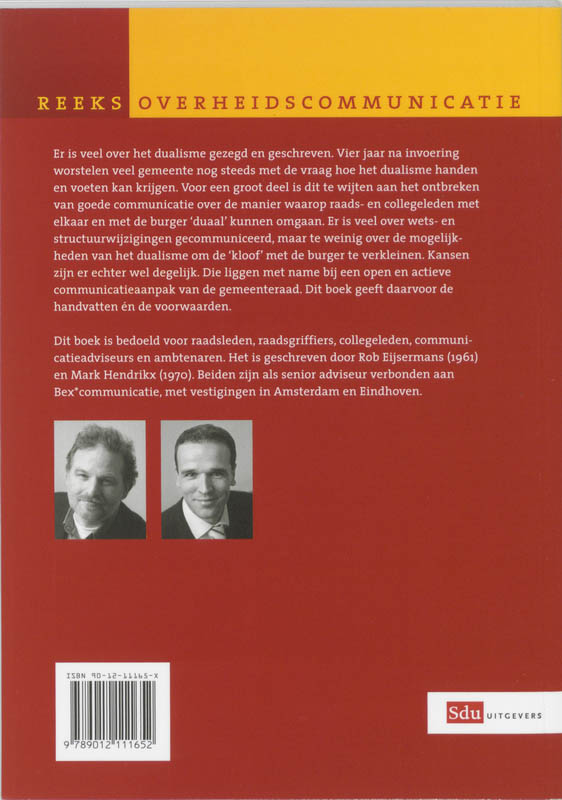 Achterkant van Raadscommunicatie in het duale bestel