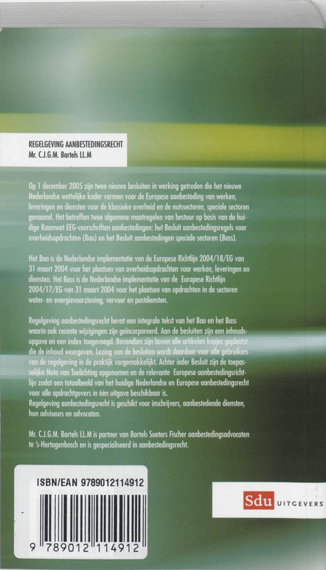 Achterkant van Regelgeving aanbestedingsrecht