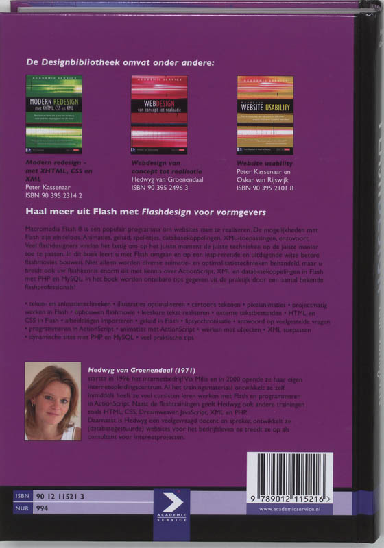 Achterkant van Flashdesign voor vormgevers