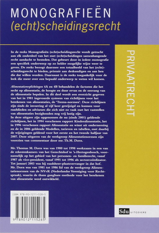 Achterkant van Alimentatieverplichtingen