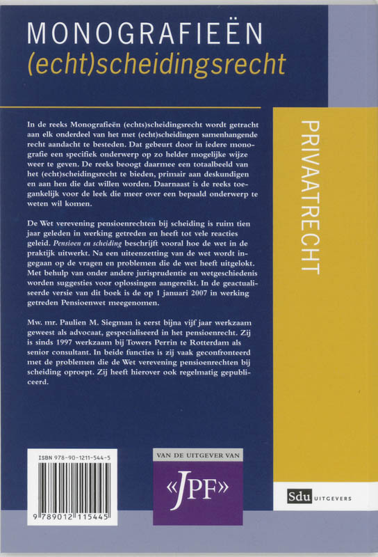 Achterkant van Pensioen en scheiding