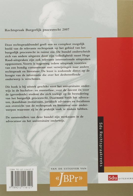 Achterkant van Rechtspraak Burgerlijk procesrecht
