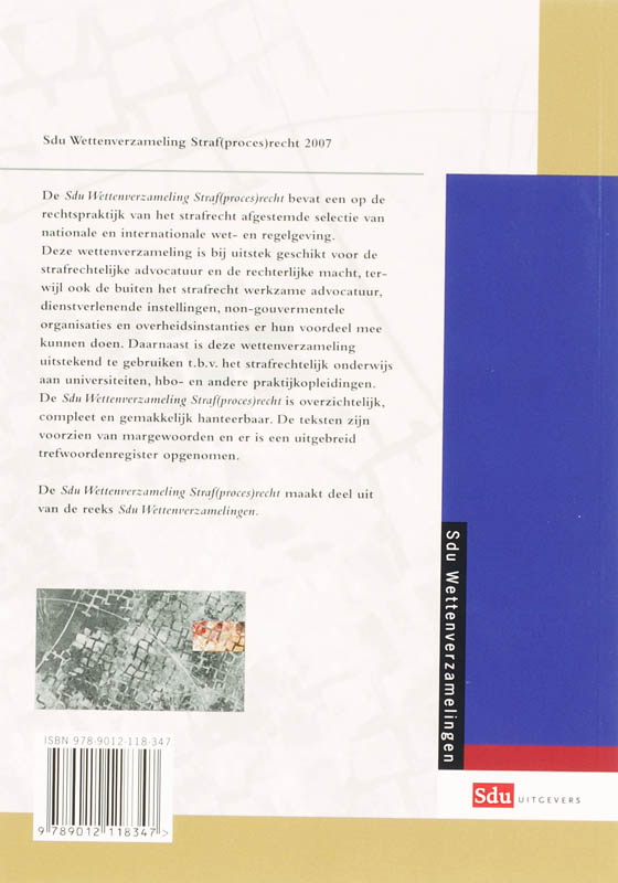 Achterkant van Sdu Wettenverzameling Straf(proces)recht