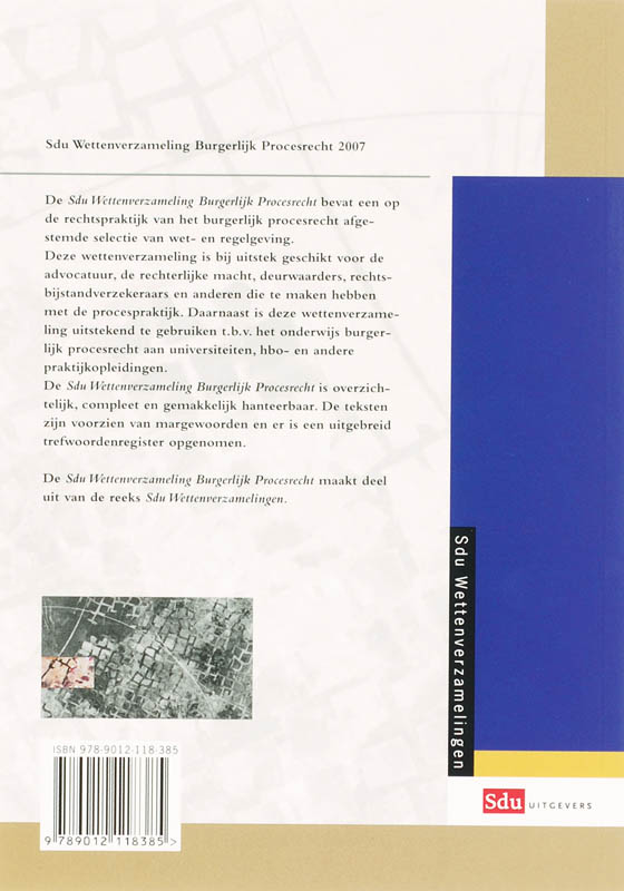 Achterkant van Sdu Wettenverzameling Burgerlijk Procesrecht