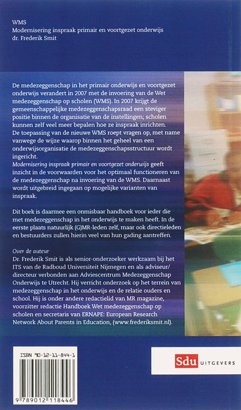 Achterkant van Modernisering inspraak primair en voortgezet onderwijs