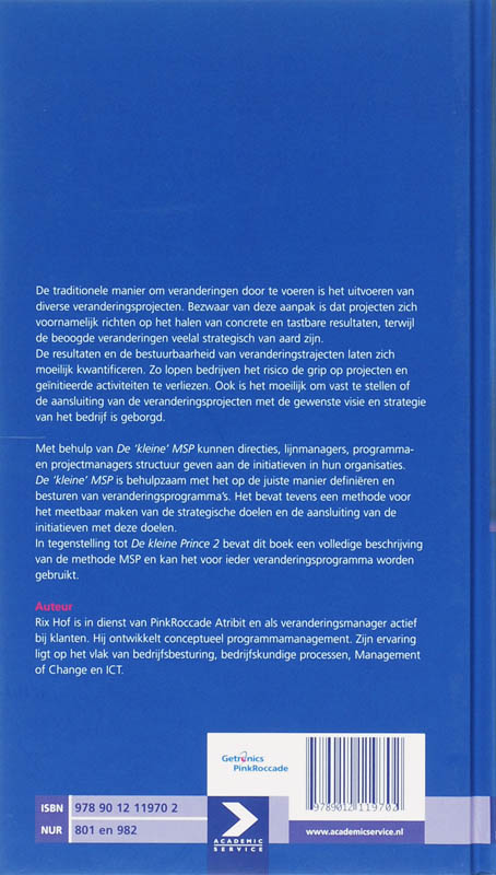 Achterkant van De 'kleine' Managing Succesful Programmes