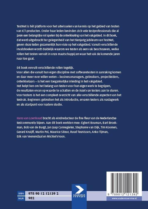 Achterkant van Software testen in Nederland