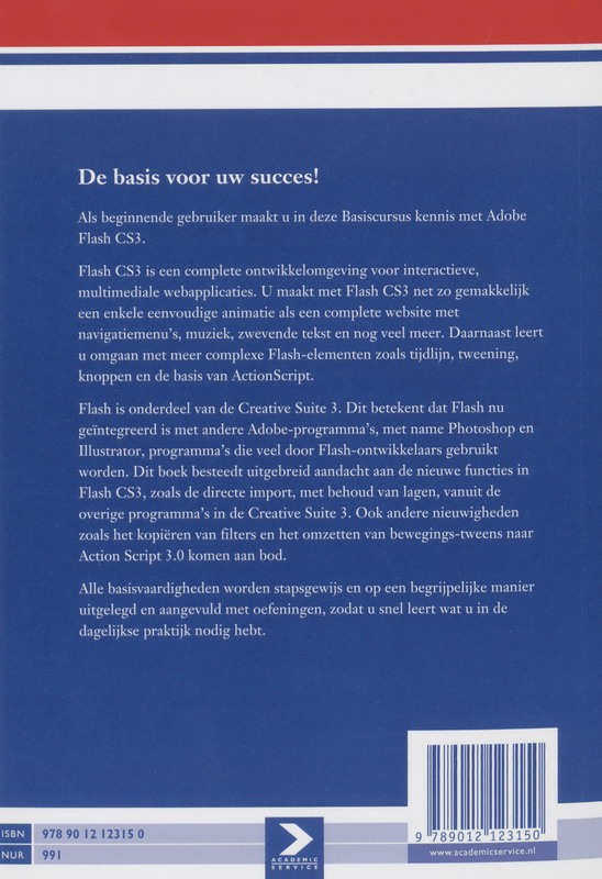 Achterkant van Basiscursus Flash CS3