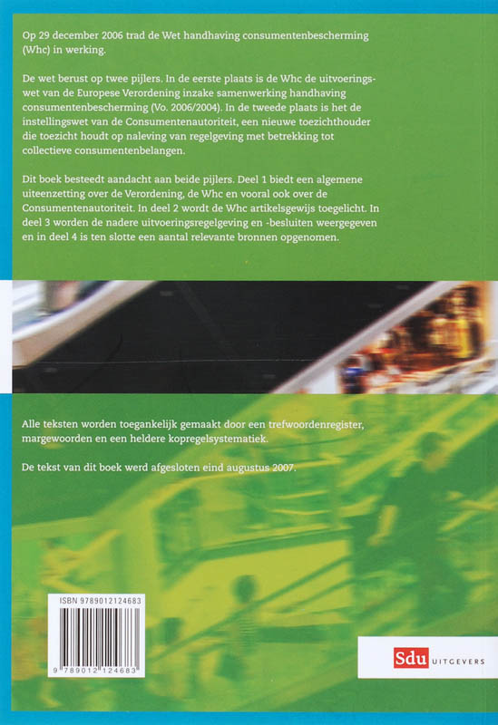 Achterkant van Tekst en toelichting Wet handhaving consumentenbescherming