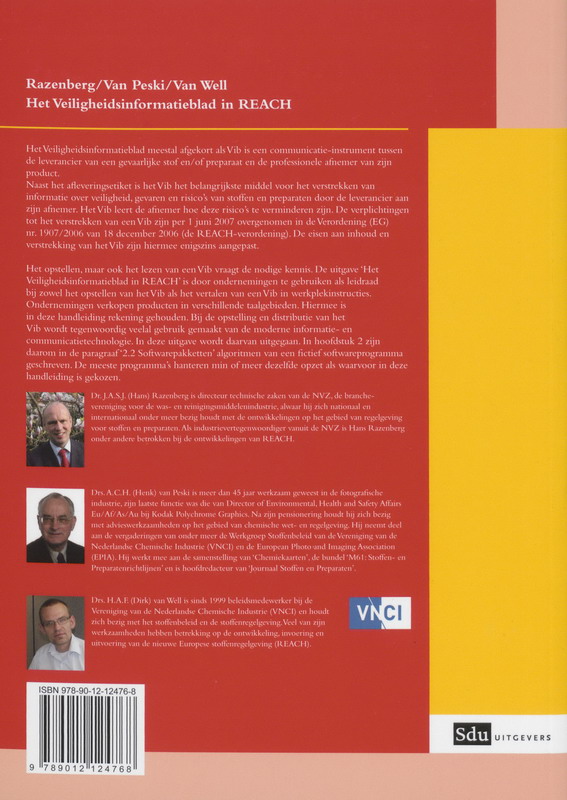 Achterkant van Het Veiligheidsinformatieblad in REACH