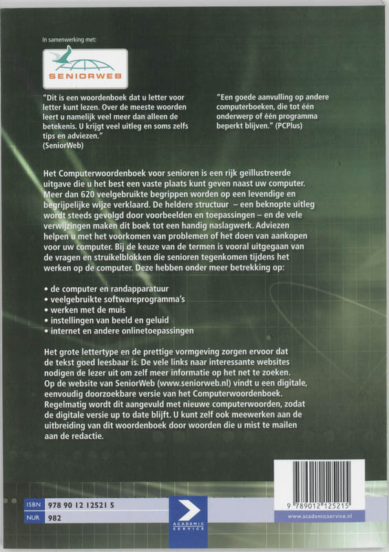 Achterkant van Computerwoordenboek voor senioren
