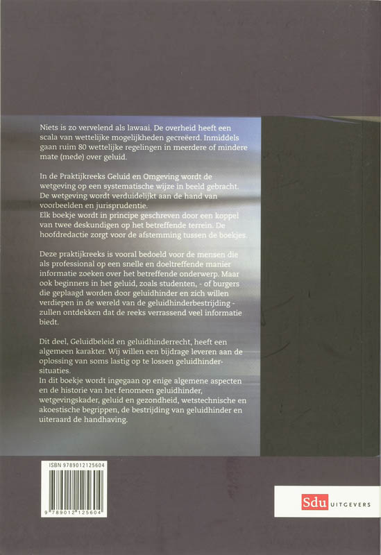 Achterkant van Geluidsbeleid en geluidhinderrecht