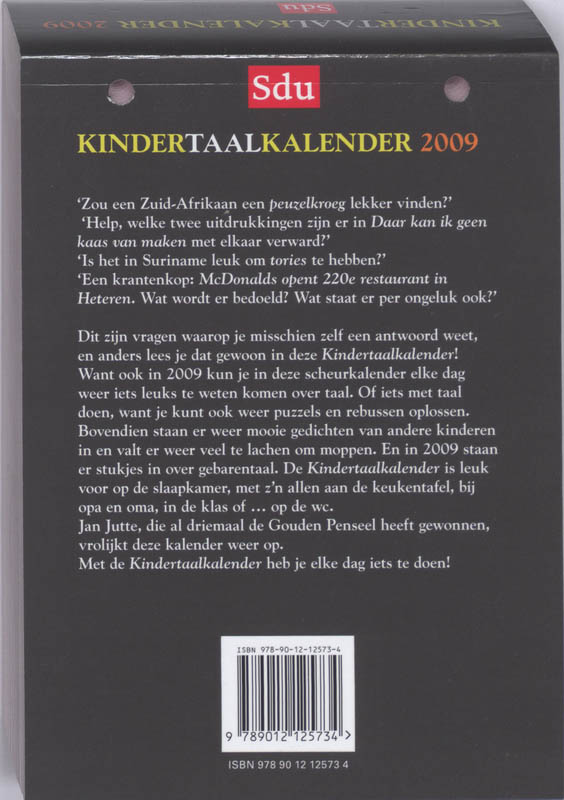 Achterkant van 2009