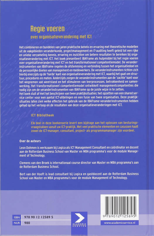 Achterkant van Regie voeren over organisatieverandering met ICT