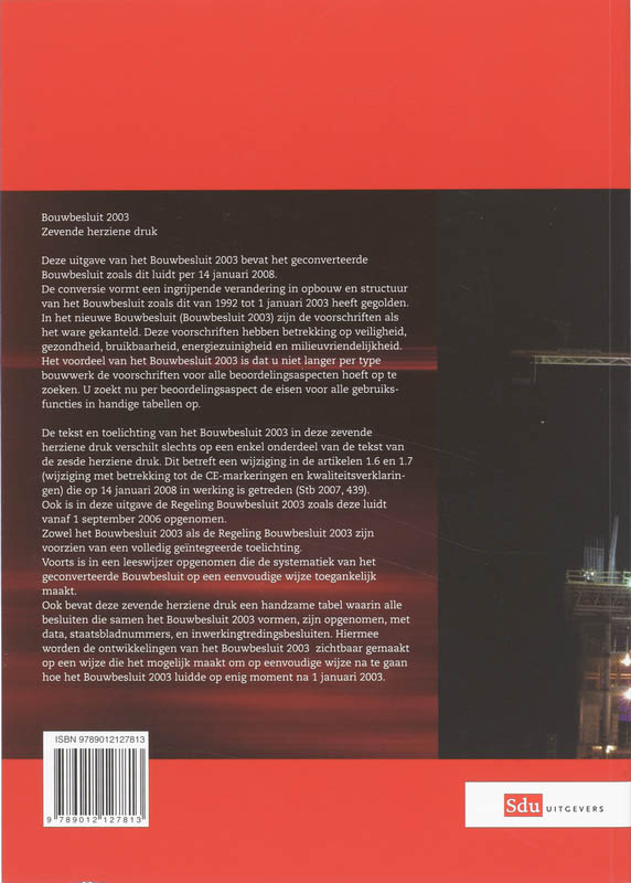 Achterkant van Bouwbesluit 2003