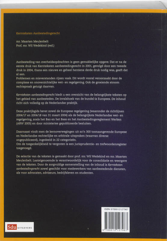 Achterkant van Kernteksten Aanbestedingsrecht