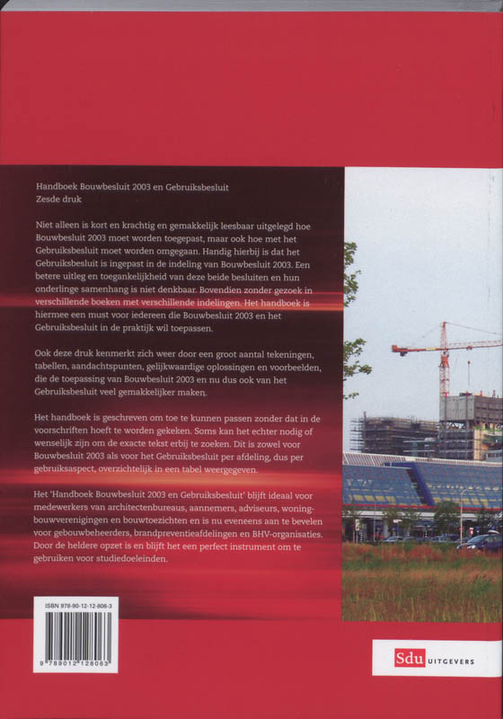 Achterkant van Handboek Bouwbesluit 2003 en Gebruiksbesluit