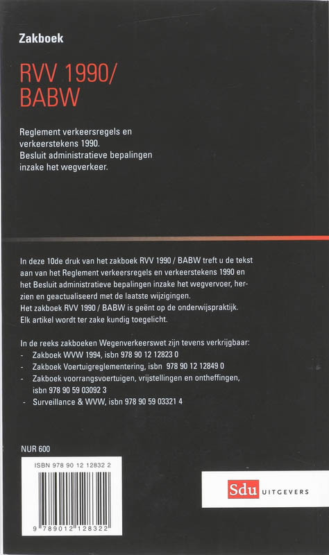 Achterkant van Zakboek RVV 1990/BABW