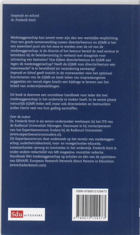 Achterkant van Inspraak en school