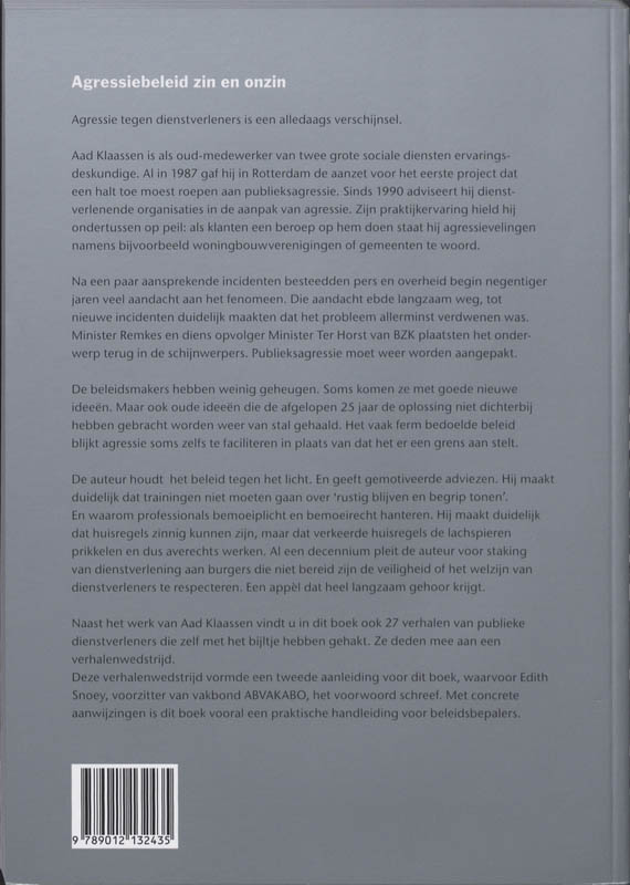 Achterkant van Agressiebeleid