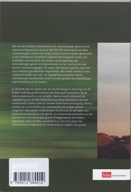 Achterkant van Praktijkboek Hoofdlijnen Bodembeschermingsrecht
