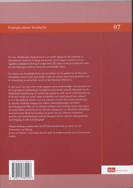 Achterkant van Verdediging in culturele strafzaken