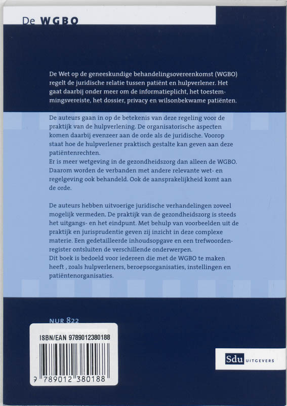 Achterkant van De WGBO