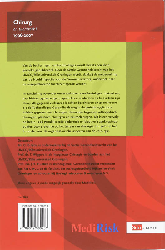 Achterkant van Chirurg en tuchtrecht 1996-2007