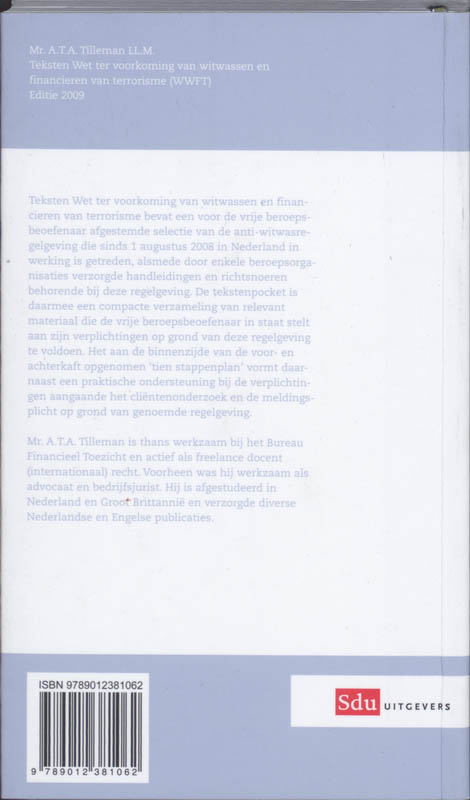 Achterkant van Teksten Wet ter voorkoming van witwassen en financieren van terrorisme