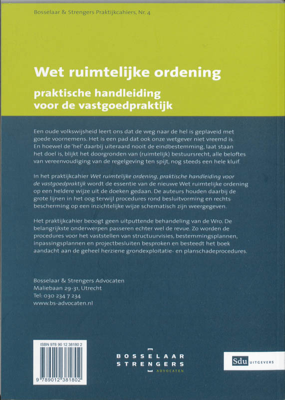 Achterkant van Wet ruimtelijke ordening