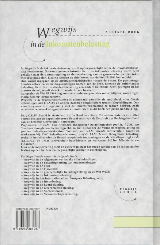 Achterkant van Wegwijs in de Inkomstenbelasting