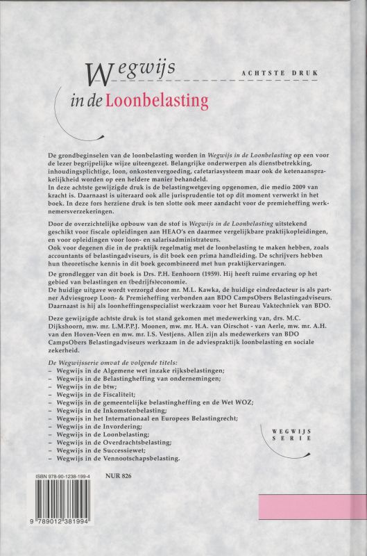 Achterkant van Wegwijs in de Loonbelasting
