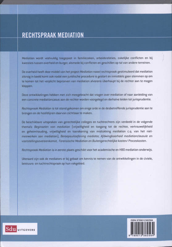 Achterkant van Rechtspraak mediation